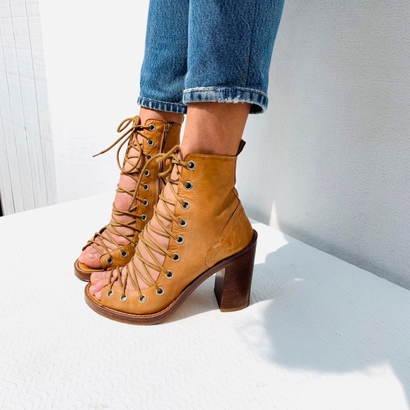Ann Demuelemeester Tan Lace Up Sandal Boot 39 or 9 - Picture 3 of 15